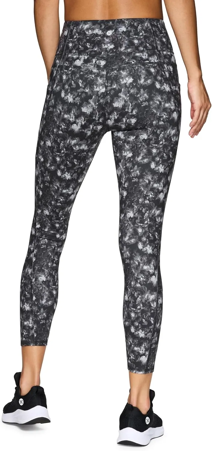 RBX Active Womens Ultra Hold Squat Proof 7/8 Ankle Length Printed Running Yoga Legging with Pockets