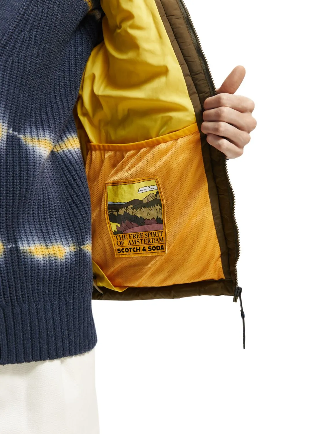 Scotch and Soda Hooded Quilted Body Warmer - Military
