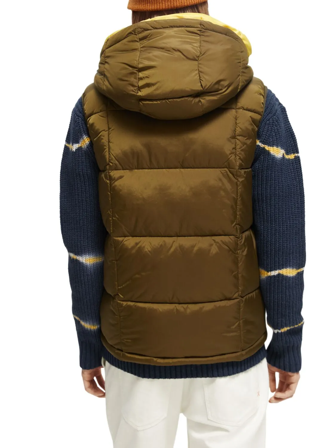 Scotch and Soda Hooded Quilted Body Warmer - Military