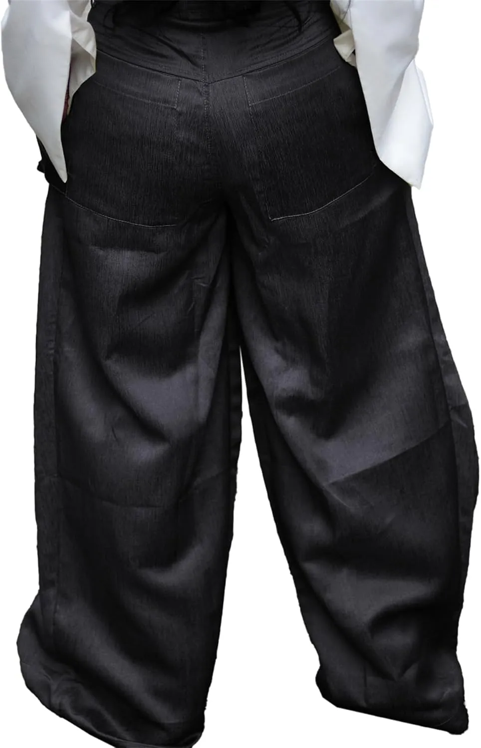 SHINFY Women's Satin Cargo Pants Y2K Baggy High Waisted Wide Leg Removable Flap Pockets Palazzo Pants