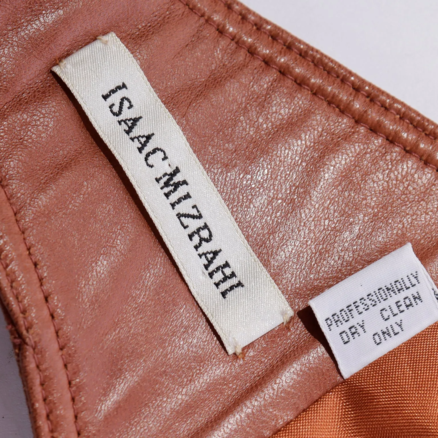 S/S 1992 Isaac Mizrahi Brown Leather Wide Wrap Belt