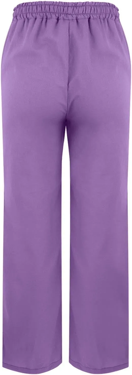 Summer Cotton Linen Pants for Women 2025 Casual Drawstring High Waisted Linen Beach Wide Leg Trousers with Pockets