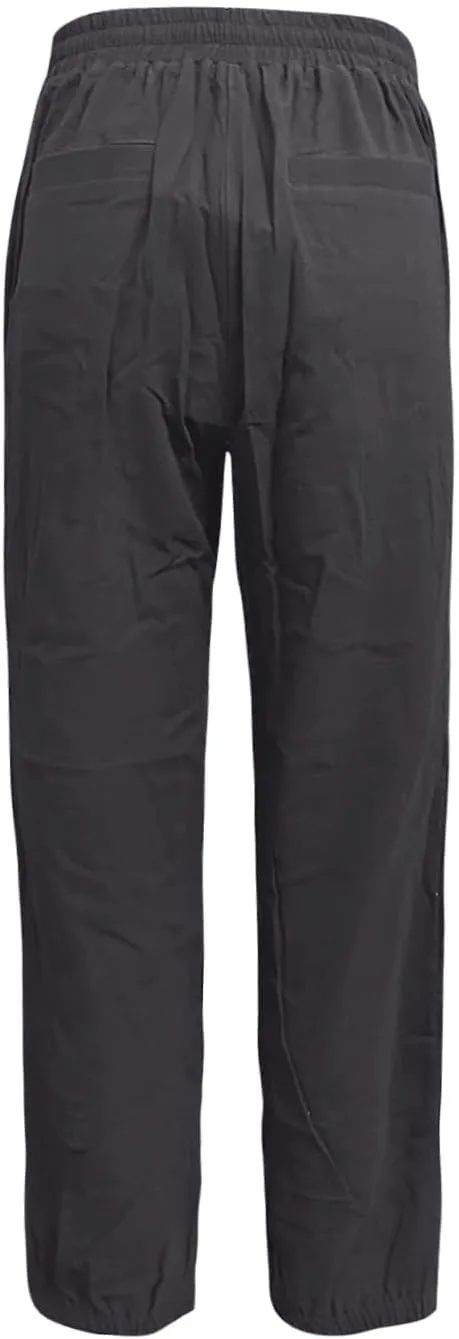 Summer Linen Pants for Women Drawstring Elastic High Waisted Casual Pants Loose Fit Beach Lounge Trousers with Pocket