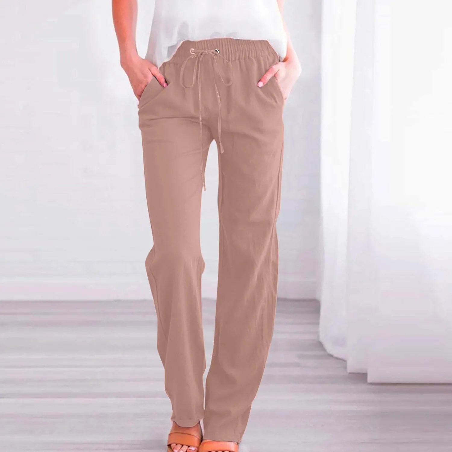 Sweater Wide Leg Pants Winter Velvet Work Slacks with Pockets Wide Leg Wide Leg