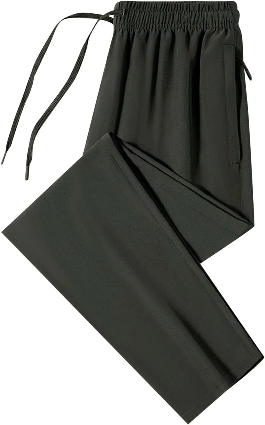 Sweatpants for Men Slim Fit Ice Silk Quick Drying Hiking Pants Lightweight Drawstring Waist Loose Straight Trousers