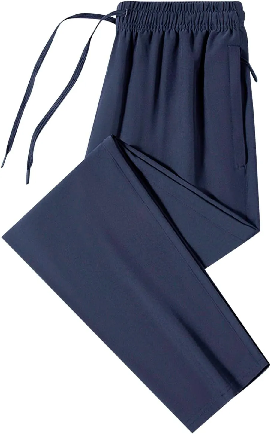 Sweatpants for Men Slim Fit Ice Silk Quick Drying Hiking Pants Lightweight Drawstring Waist Loose Straight Trousers