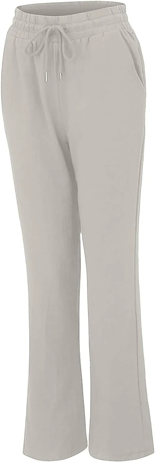 TARIENDY Cozy Pants Women High Waisted Women's Elastic Drawstring Trousers Straight Wide Leg Outfits Summer Casual Pants
