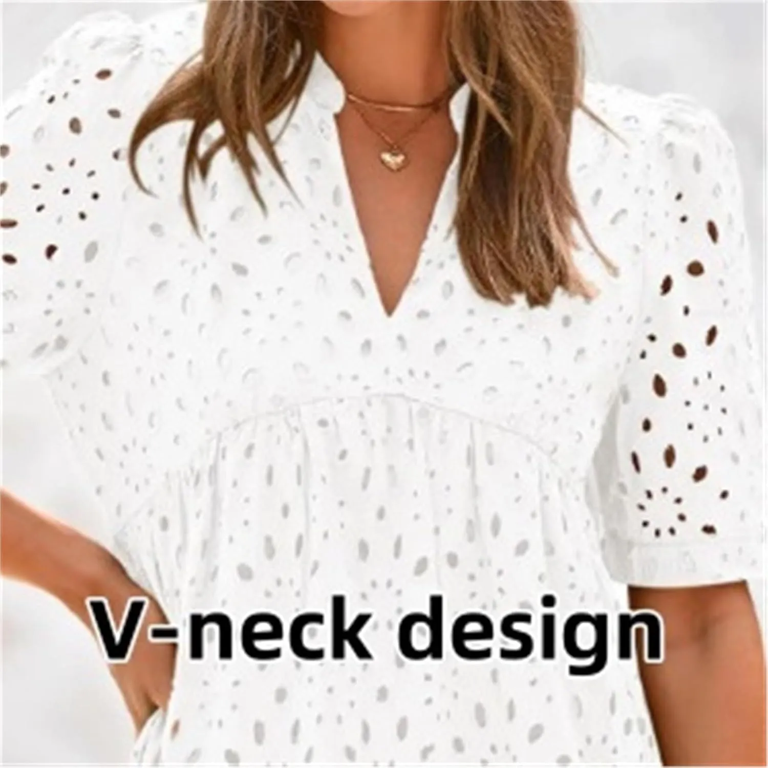 The Beauty North Eyelet Dress, Ruffle Floral Eyelets Dresses for Women, Elegant Hollow Out Lace Ruffle Casual Mini Dress