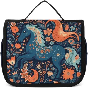 Toiletry Bag for Women Men Playful Pony Makeup Bag with Hanging Hook Waterproof Bathroom Cosmetic Bag Large Capacity Travel Bag for Toiletries Accessories