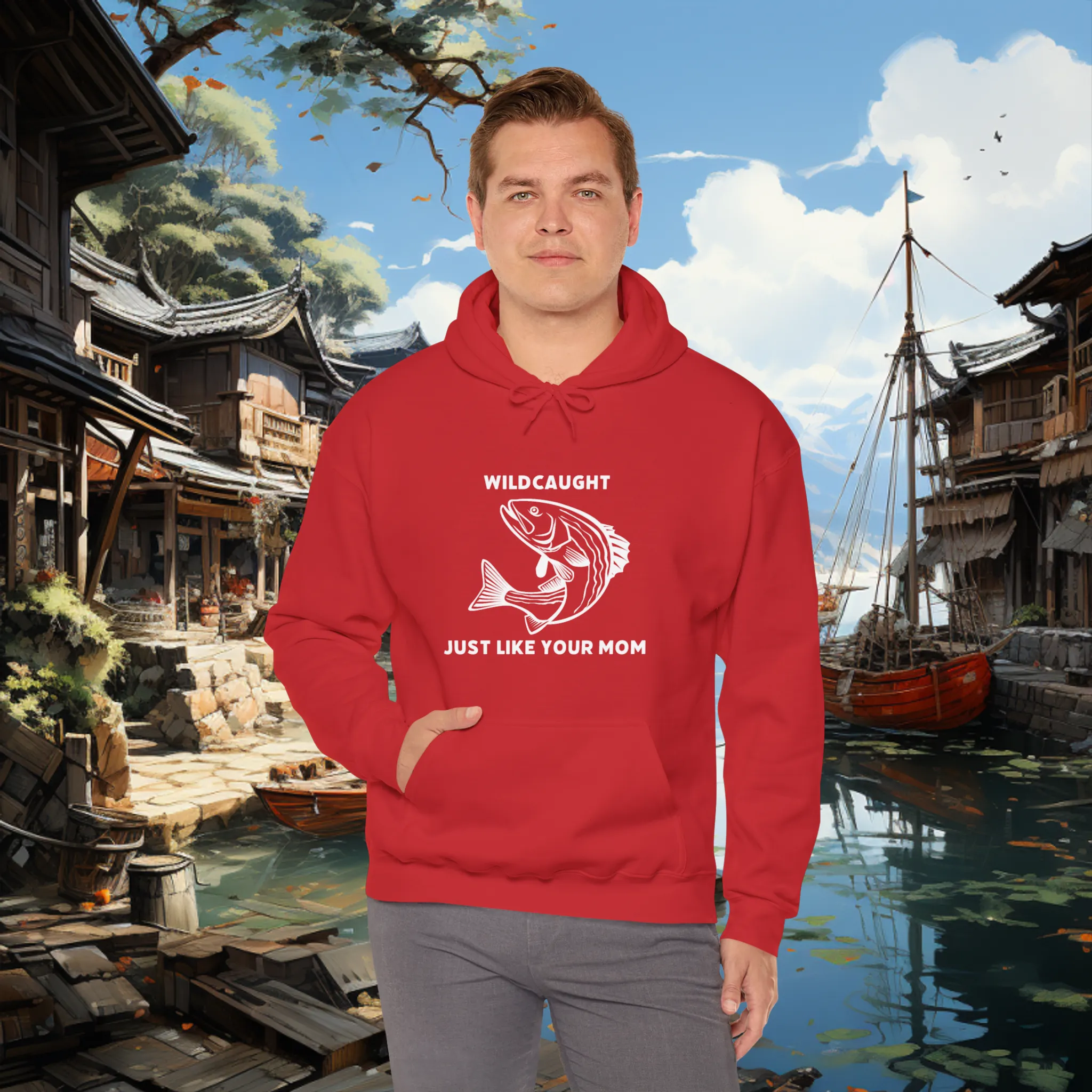 Unisex Heavy Blend "Wildcaught" Hooded Sweatshirt. Funny Sweatshirt. Gift For Him. Stocking Stuffer. Christmas Gift. Fisherman/Fishing Gear