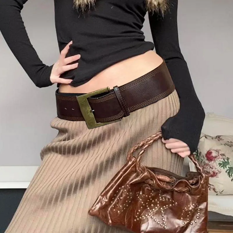 Unity Faux Leather Retro Buckle Belt
