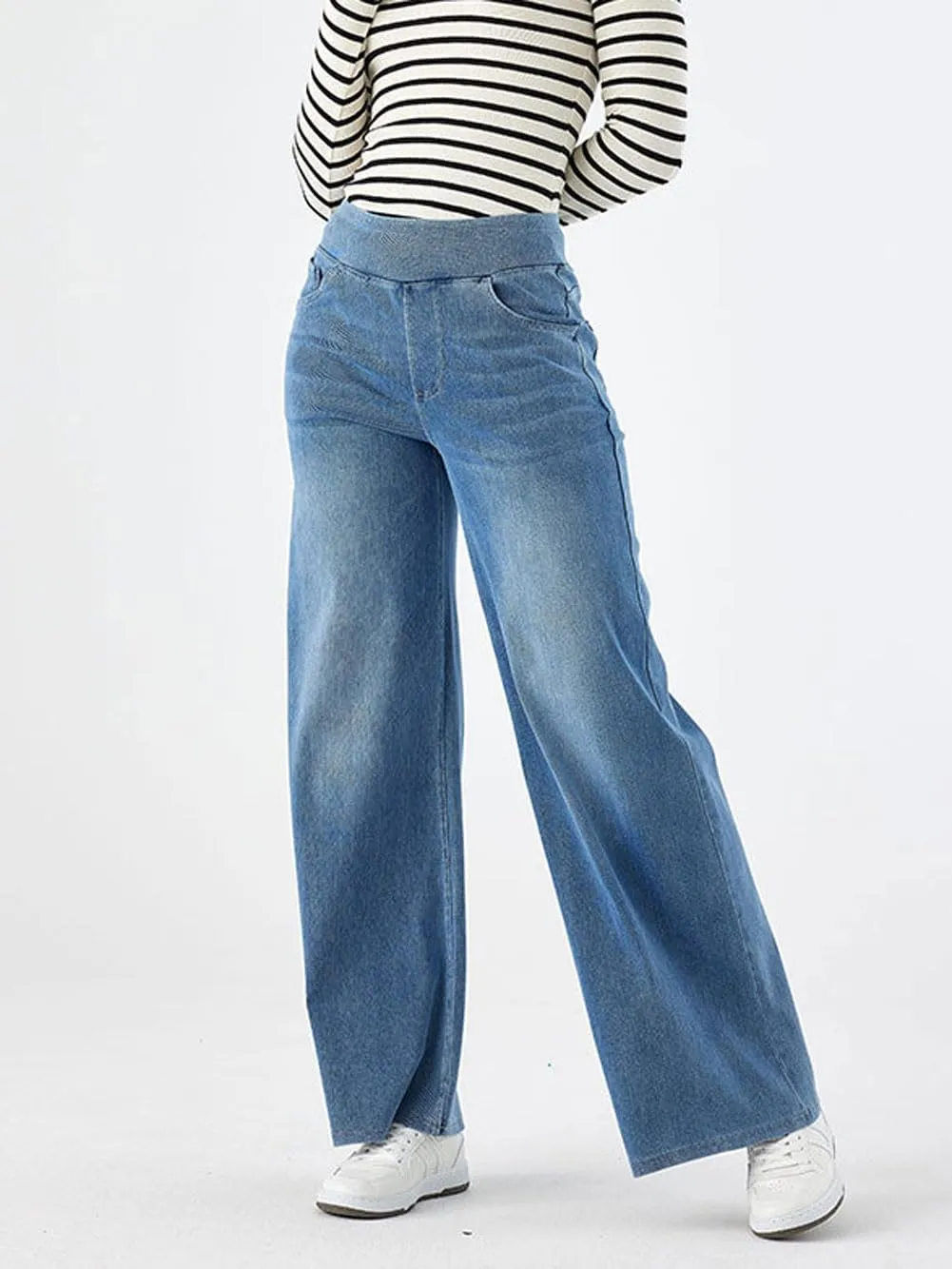 utcoco Straight Leg Jeans for Women 2025 Loose Y2K High Waist Wide Leg Macroelastic Denim Pants Trousers