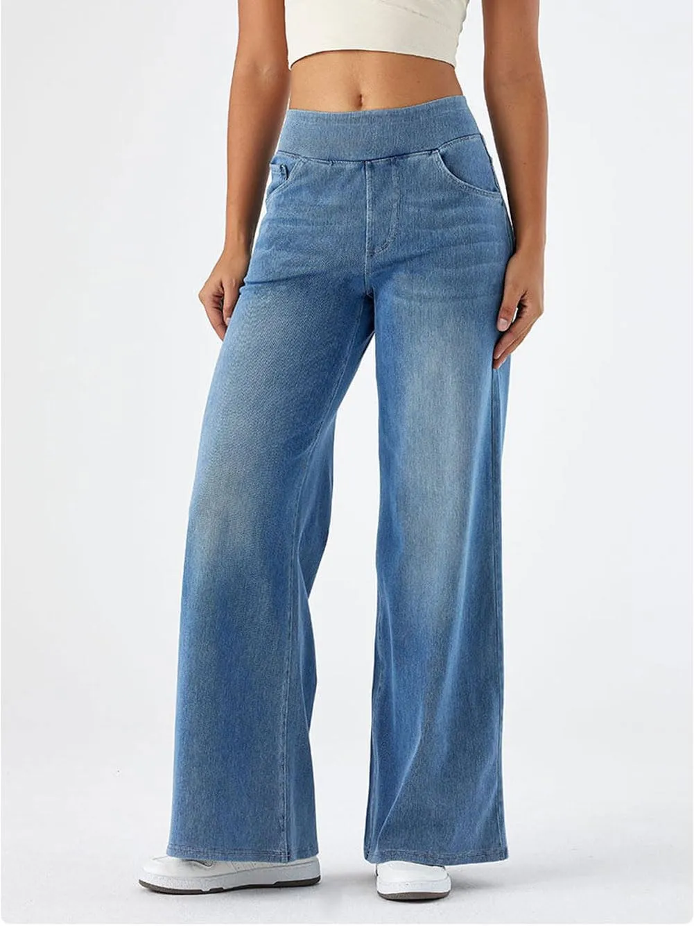 utcoco Straight Leg Jeans for Women 2025 Loose Y2K High Waist Wide Leg Macroelastic Denim Pants Trousers