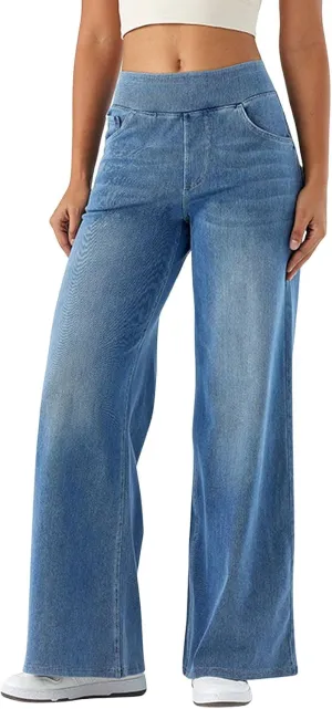utcoco Straight Leg Jeans for Women 2025 Loose Y2K High Waist Wide Leg Macroelastic Denim Pants Trousers