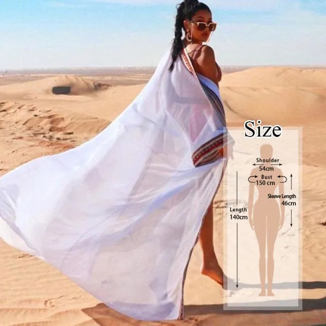 VenusFox Tunics for beach Long Lace Beach Dress Women Swim Cover up Plus size Saida de Praia Robe de Plage Kaftan Beach Cover up #Q959