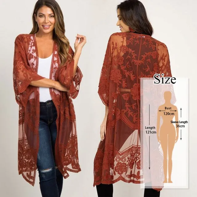 VenusFox Tunics for beach Long Lace Beach Dress Women Swim Cover up Plus size Saida de Praia Robe de Plage Kaftan Beach Cover up #Q959