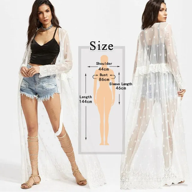 VenusFox Tunics for beach Long Lace Beach Dress Women Swim Cover up Plus size Saida de Praia Robe de Plage Kaftan Beach Cover up #Q959