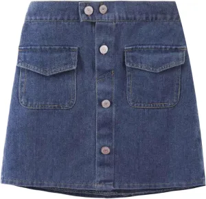 WELAKEN Jean Skirt for Girls Toddler & Kids II Girl's Elastic Waist A Line Mini Denim Skirts