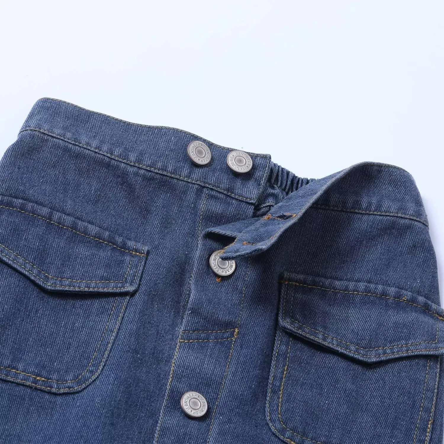 WELAKEN Jean Skirt for Girls Toddler & Kids II Girl's Elastic Waist A Line Mini Denim Skirts