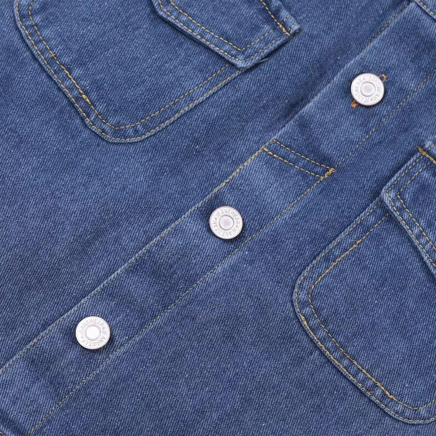 WELAKEN Jean Skirt for Girls Toddler & Kids II Girl's Elastic Waist A Line Mini Denim Skirts