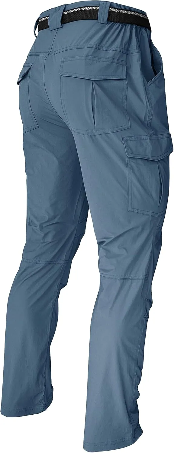 WENRONSTA Men's Hiking Work Cargo Pants Quick-Dry Lightweight Waterproof 6 Pockets Outdoor Mountain Fishing Camping Pants
