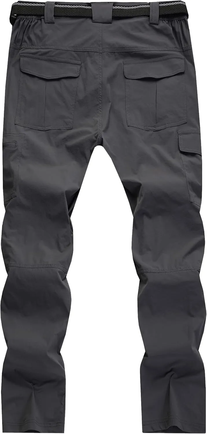 WENRONSTA Men's Hiking Work Cargo Pants Quick-Dry Lightweight Waterproof 6 Pockets Outdoor Mountain Fishing Camping Pants