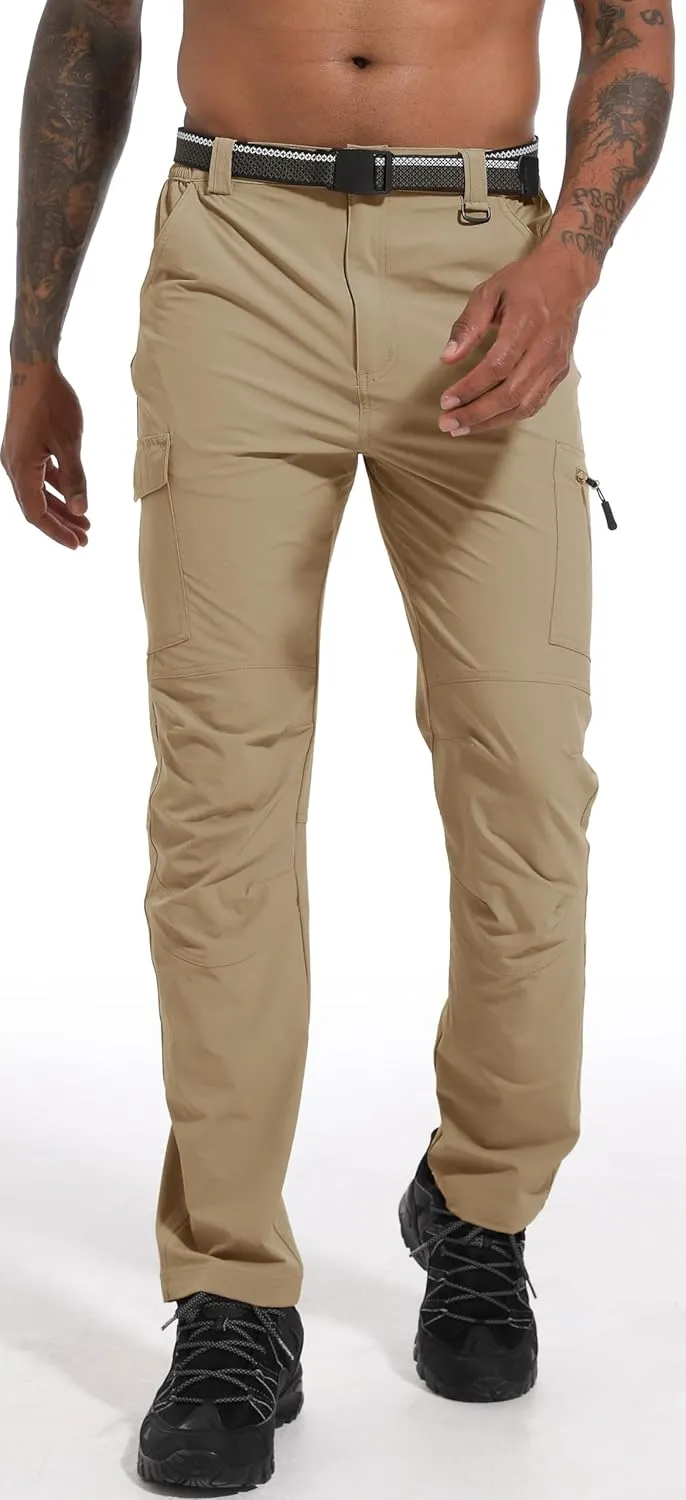 WENRONSTA Men's Hiking Work Cargo Pants Quick-Dry Lightweight Waterproof 6 Pockets Outdoor Mountain Fishing Camping Pants