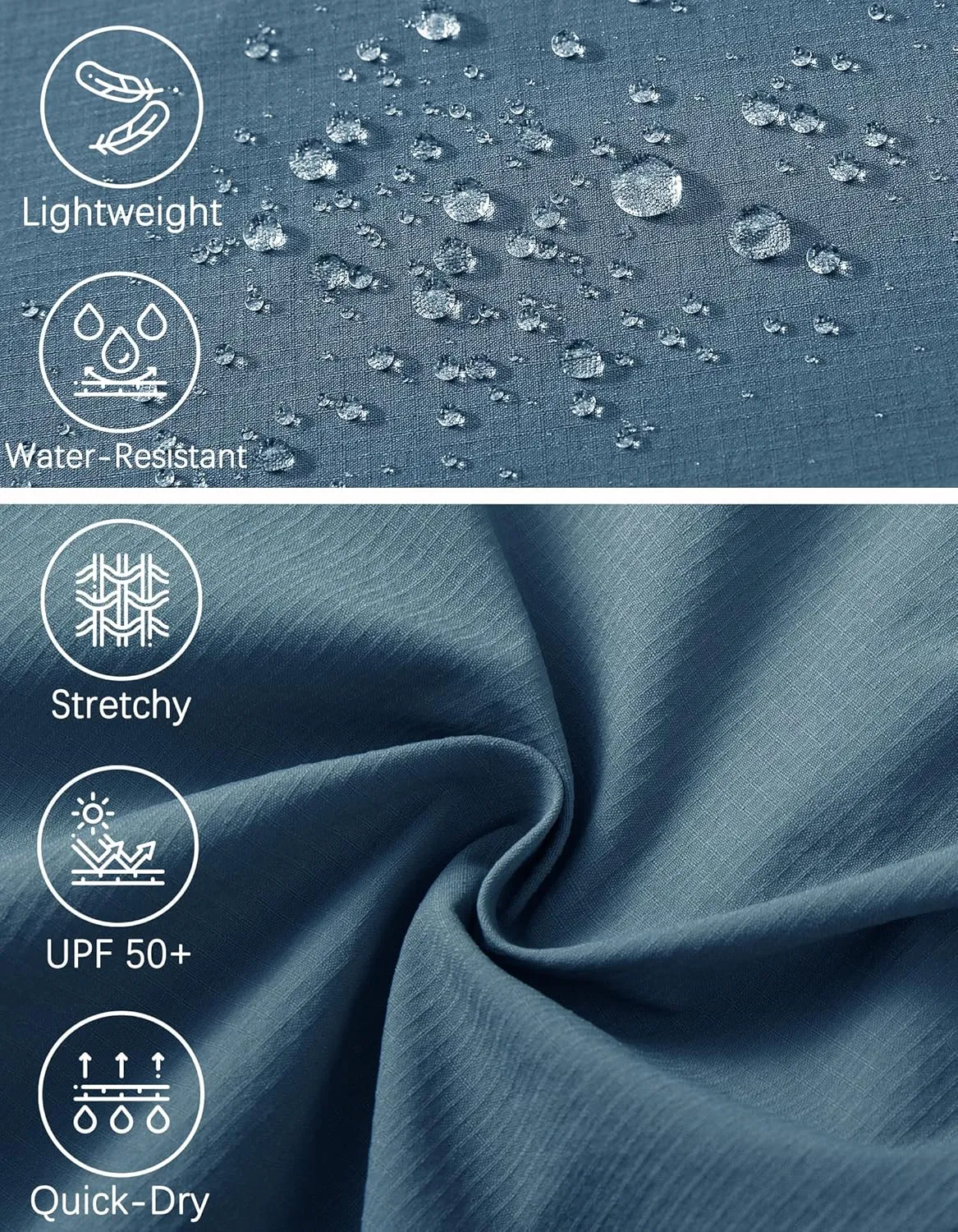 WENRONSTA Men's Hiking Work Cargo Pants Quick-Dry Lightweight Waterproof 6 Pockets Outdoor Mountain Fishing Camping Pants