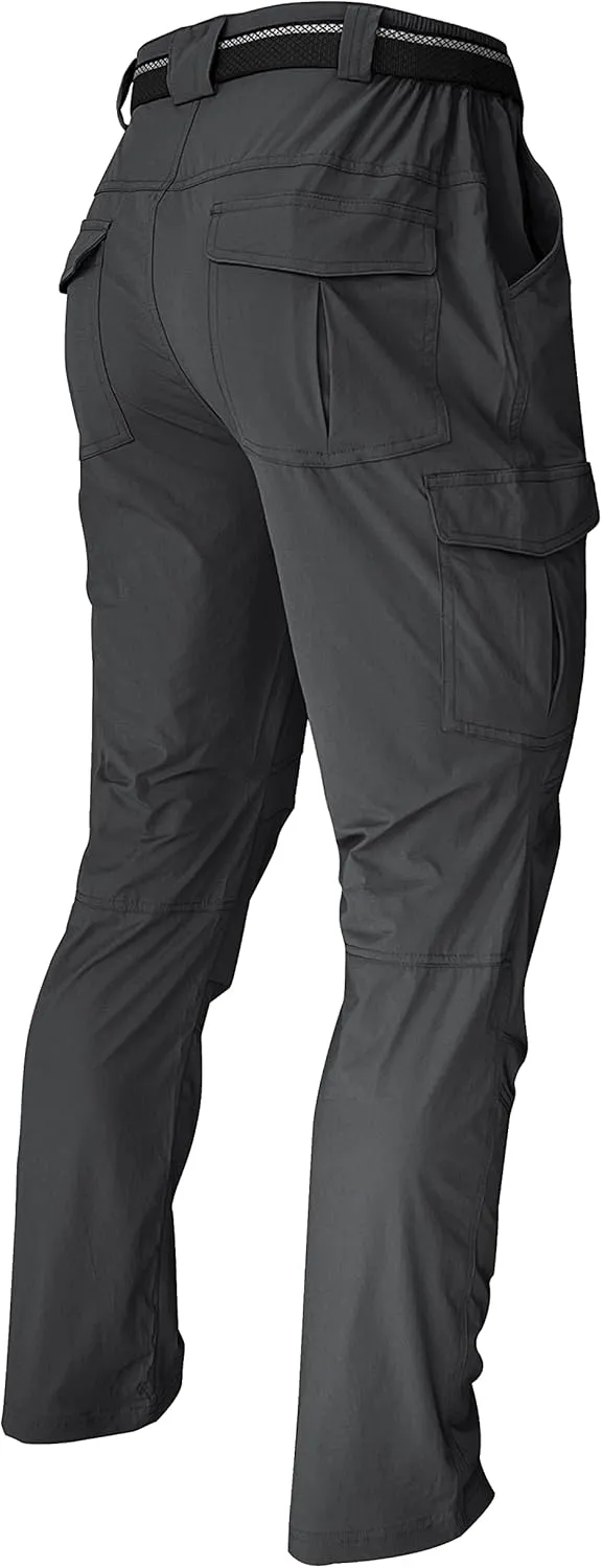 WENRONSTA Men's Hiking Work Cargo Pants Quick-Dry Lightweight Waterproof 6 Pockets Outdoor Mountain Fishing Camping Pants