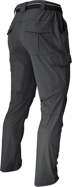 WENRONSTA Men's Hiking Work Cargo Pants Quick-Dry Lightweight Waterproof 6 Pockets Outdoor Mountain Fishing Camping Pants