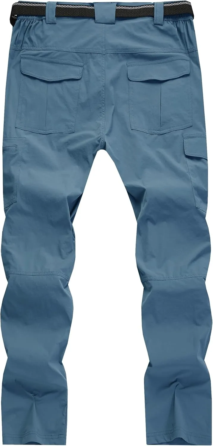 WENRONSTA Men's Hiking Work Cargo Pants Quick-Dry Lightweight Waterproof 6 Pockets Outdoor Mountain Fishing Camping Pants