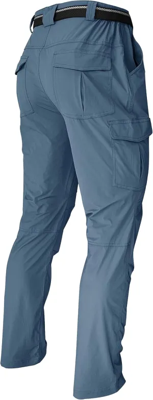 WENRONSTA Men's Hiking Work Cargo Pants Quick-Dry Lightweight Waterproof 6 Pockets Outdoor Mountain Fishing Camping Pants