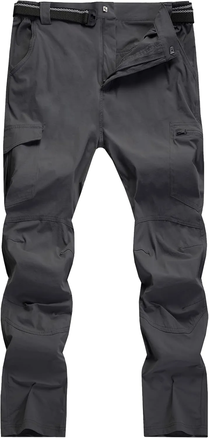 WENRONSTA Men's Hiking Work Cargo Pants Quick-Dry Lightweight Waterproof 6 Pockets Outdoor Mountain Fishing Camping Pants