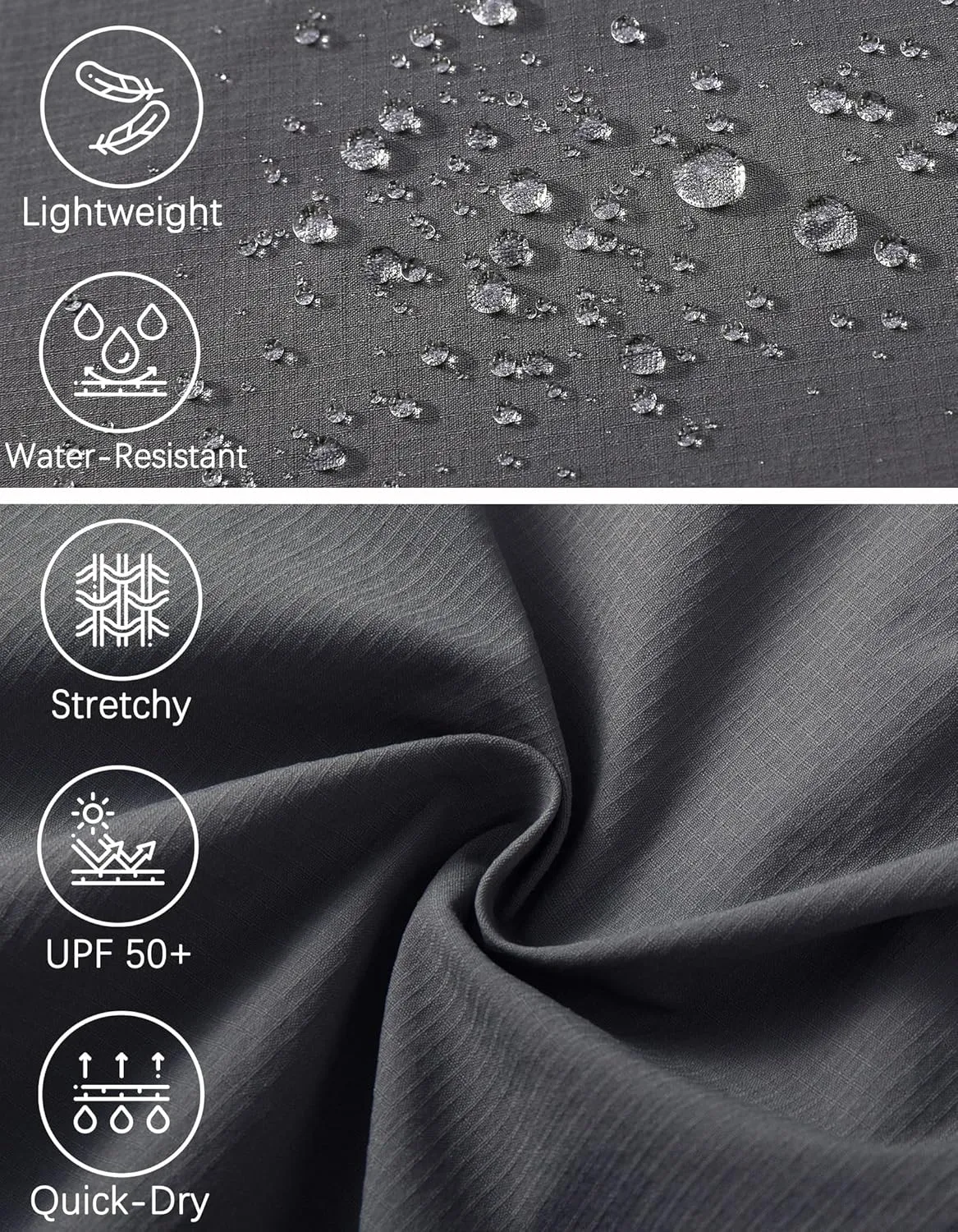 WENRONSTA Men's Hiking Work Cargo Pants Quick-Dry Lightweight Waterproof 6 Pockets Outdoor Mountain Fishing Camping Pants