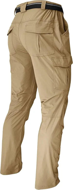 WENRONSTA Men's Hiking Work Cargo Pants Quick-Dry Lightweight Waterproof 6 Pockets Outdoor Mountain Fishing Camping Pants