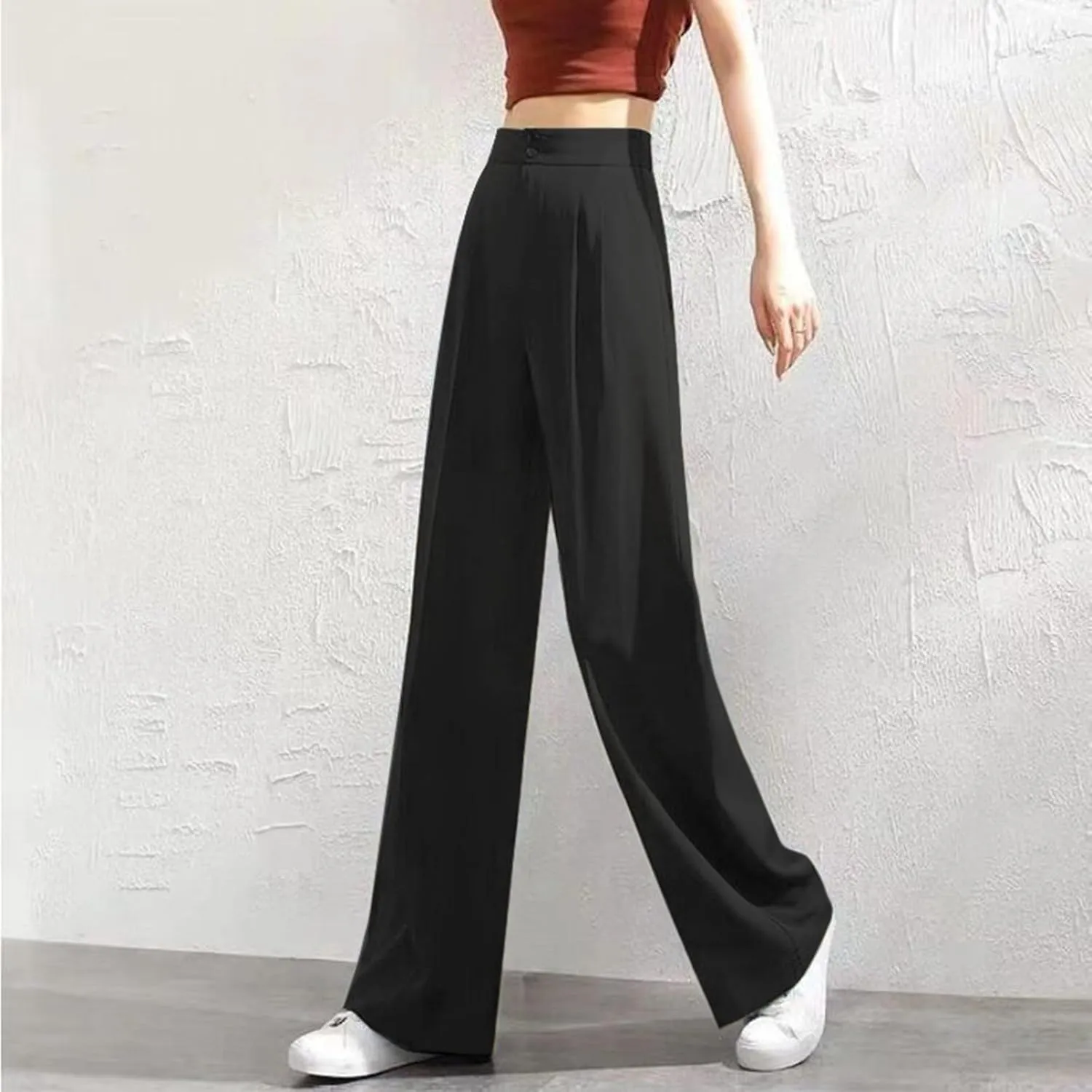 Wide Leg Pants for Women Winter Stretchy Vacation Pants with Pockets Straight Leg Water Resistant