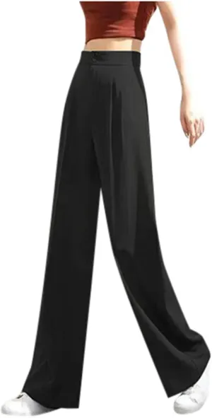 Wide Leg Pants for Women Winter Stretchy Vacation Pants with Pockets Straight Leg Water Resistant