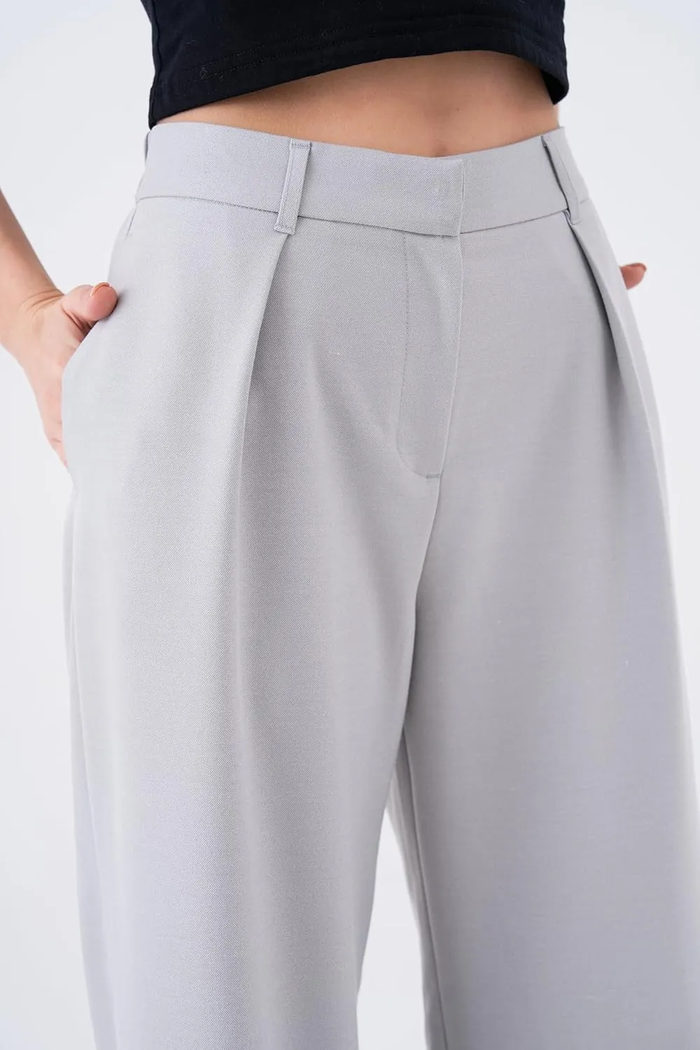Wide Leg Work Pants Womens Elastic High Waisted Casual Office Dress Pants Trousers with Pocket Regular and Plus Size Slacks