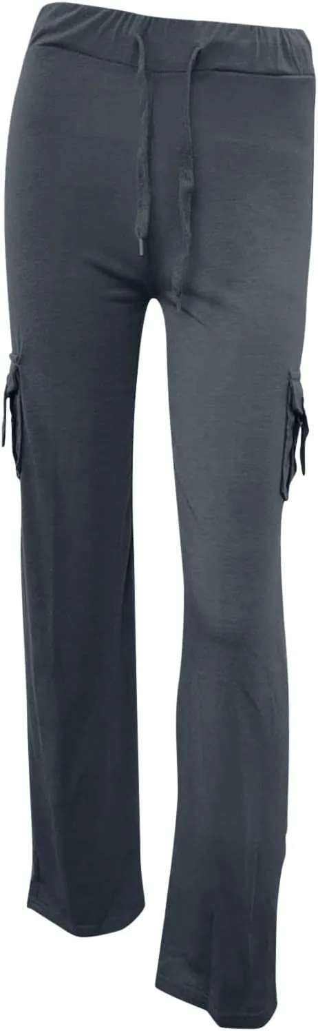 Wide Leg Yoga Pants for Women,Plus Size Cargo Trouser Pants High Waist Flare Leggings Bootcut Yoga Pants with Pockets