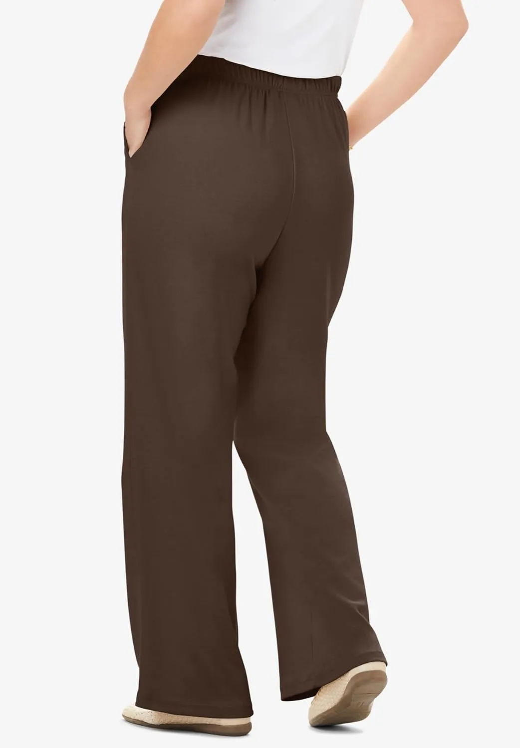 Woman Within Plus Size 7-Day Knit Wide-Leg Pant