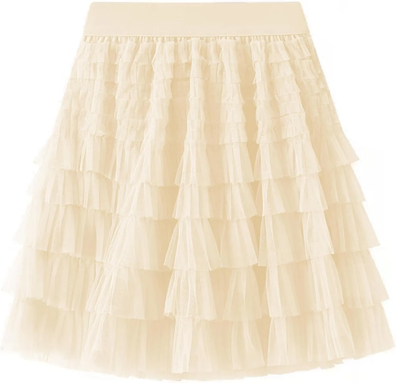 Women Tutu Skort Skirt Multi-Layered Elastic Waist Short Tulle Skirts for Ladies Night-Out Party Daily