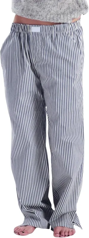 Women Y2k Striped Pants Pinstripe Wide Leg Long Pants High Waist Lounge Pants Straight Trousers Streetwear