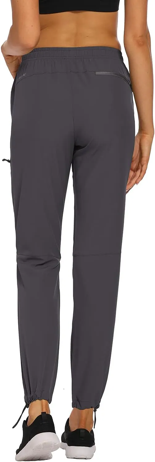 Womens Cargo Hiking Pants Lightweight Joggers Quick Dry Water Resistant Lounge Outdoor Travel Pants Zipper Pockets
