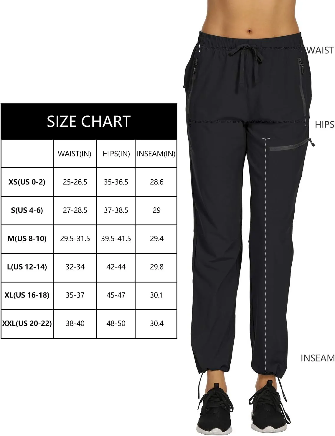 Womens Cargo Hiking Pants Lightweight Joggers Quick Dry Water Resistant Lounge Outdoor Travel Pants Zipper Pockets
