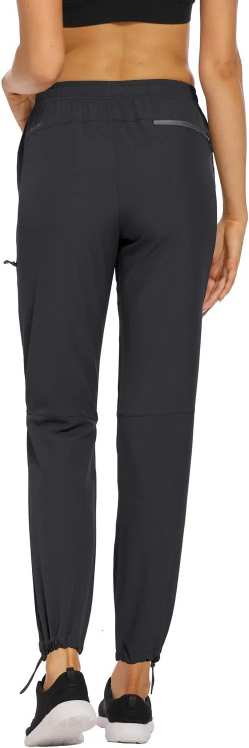 Womens Cargo Hiking Pants Lightweight Joggers Quick Dry Water Resistant Lounge Outdoor Travel Pants Zipper Pockets