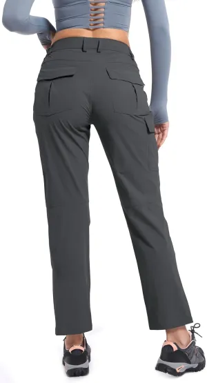 Women's Cargo Lightweight Hiking Pants Casual High Waisted Athletic Outdoor Travel Trousers with Pockets