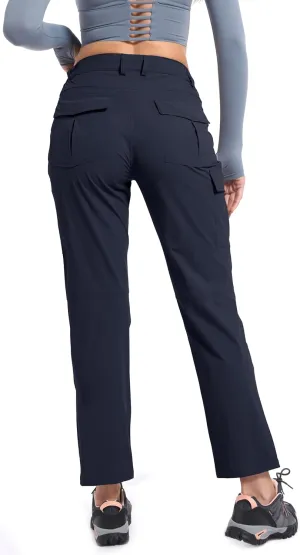 Women's Cargo Lightweight Hiking Pants Casual High Waisted Athletic Outdoor Travel Trousers with Pockets