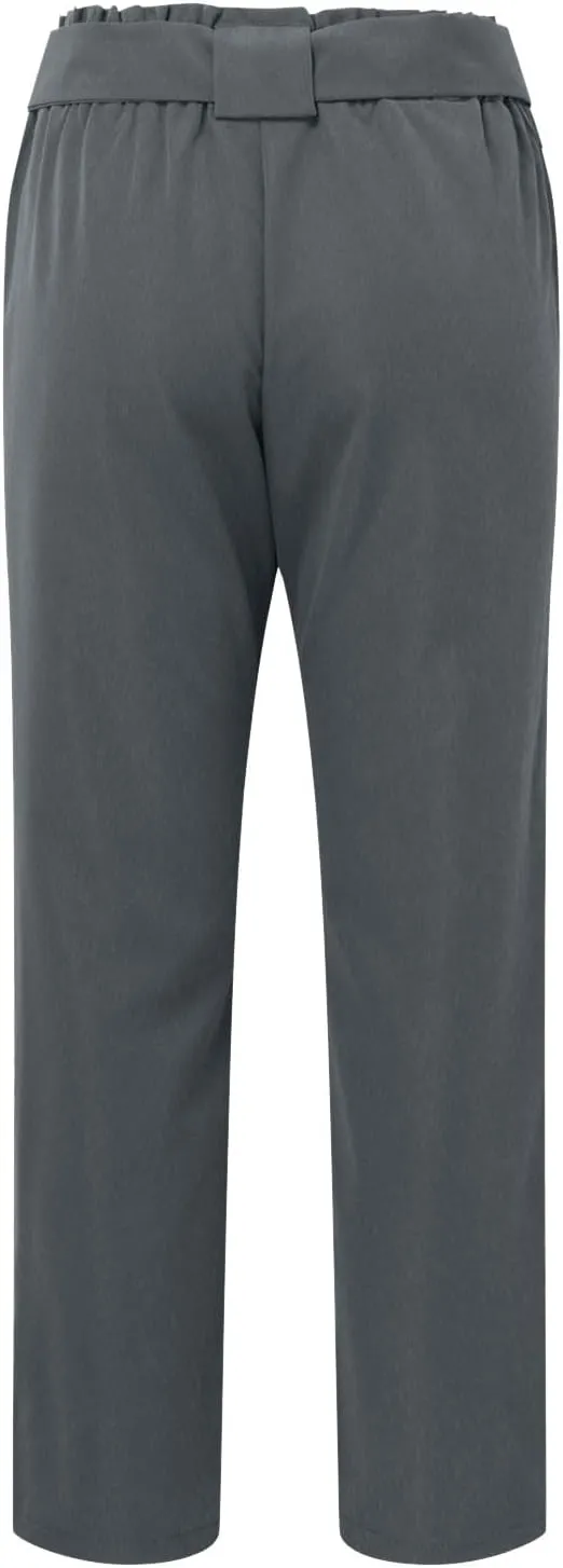 Womens Casual High Waist Pencil Pants with Pockets Bow-Knot Cropped Paper Bag Pants for Work