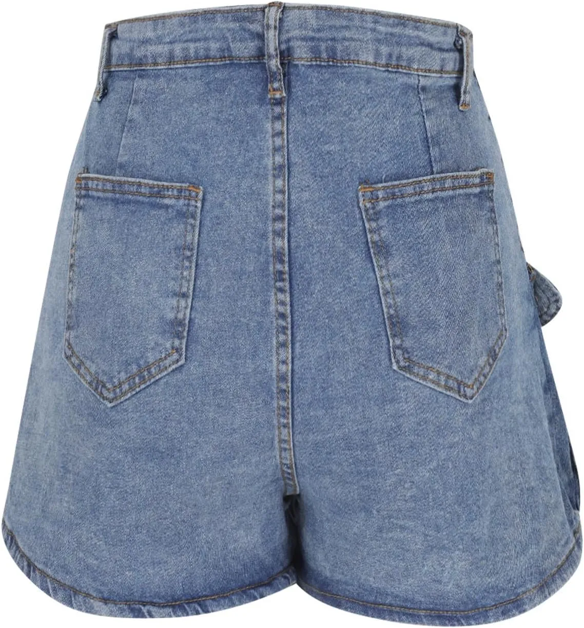 Women's Denim Skorts Stretchy Asymmetrical Cargo Jean Skirt High Waisted Zipper Shorts Wrap Mini Short Skirts