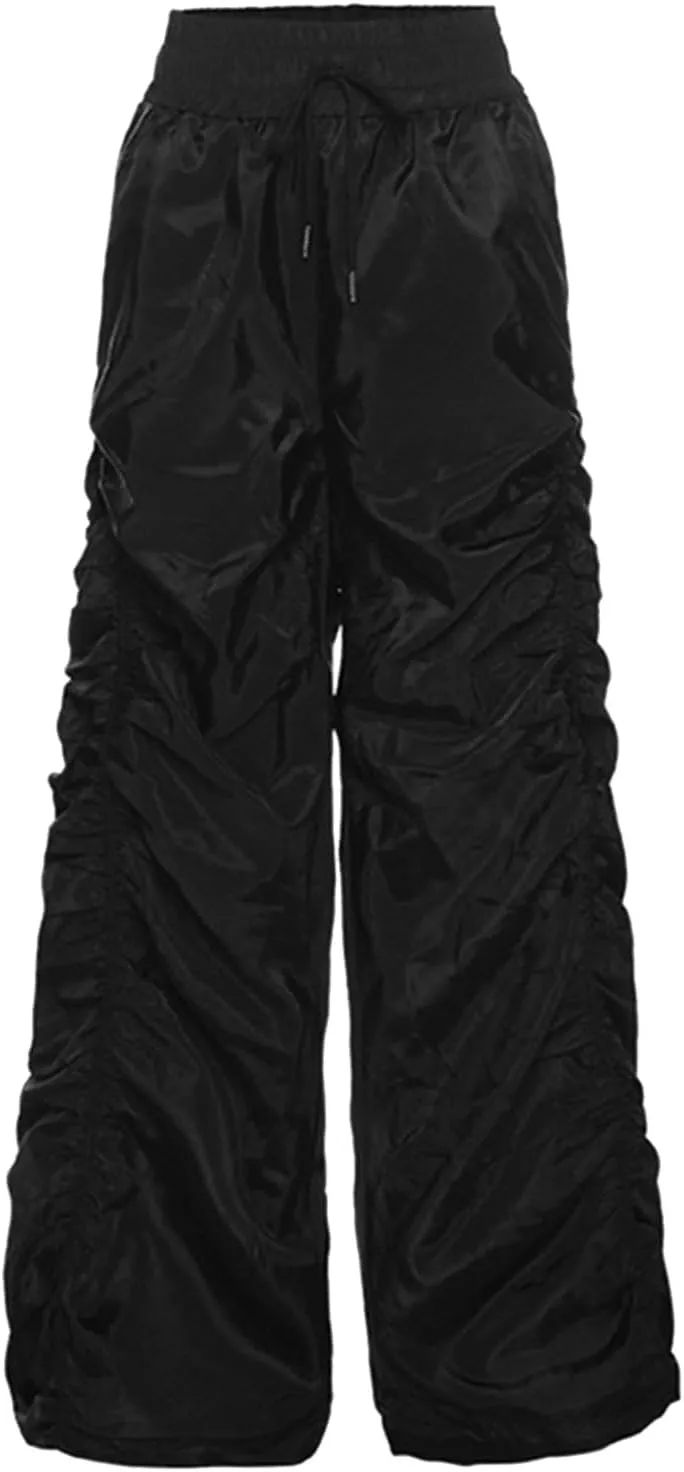 Women's Fleece Lined Pants Winter Athletic Hiking Jeans with Pockets Barrel Pants Elastic Waist